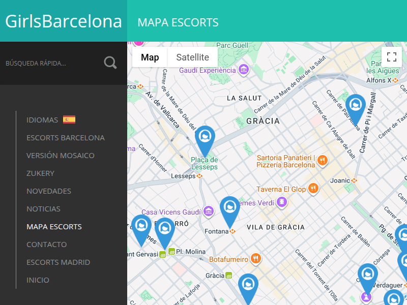 Escorts Barcelona Map